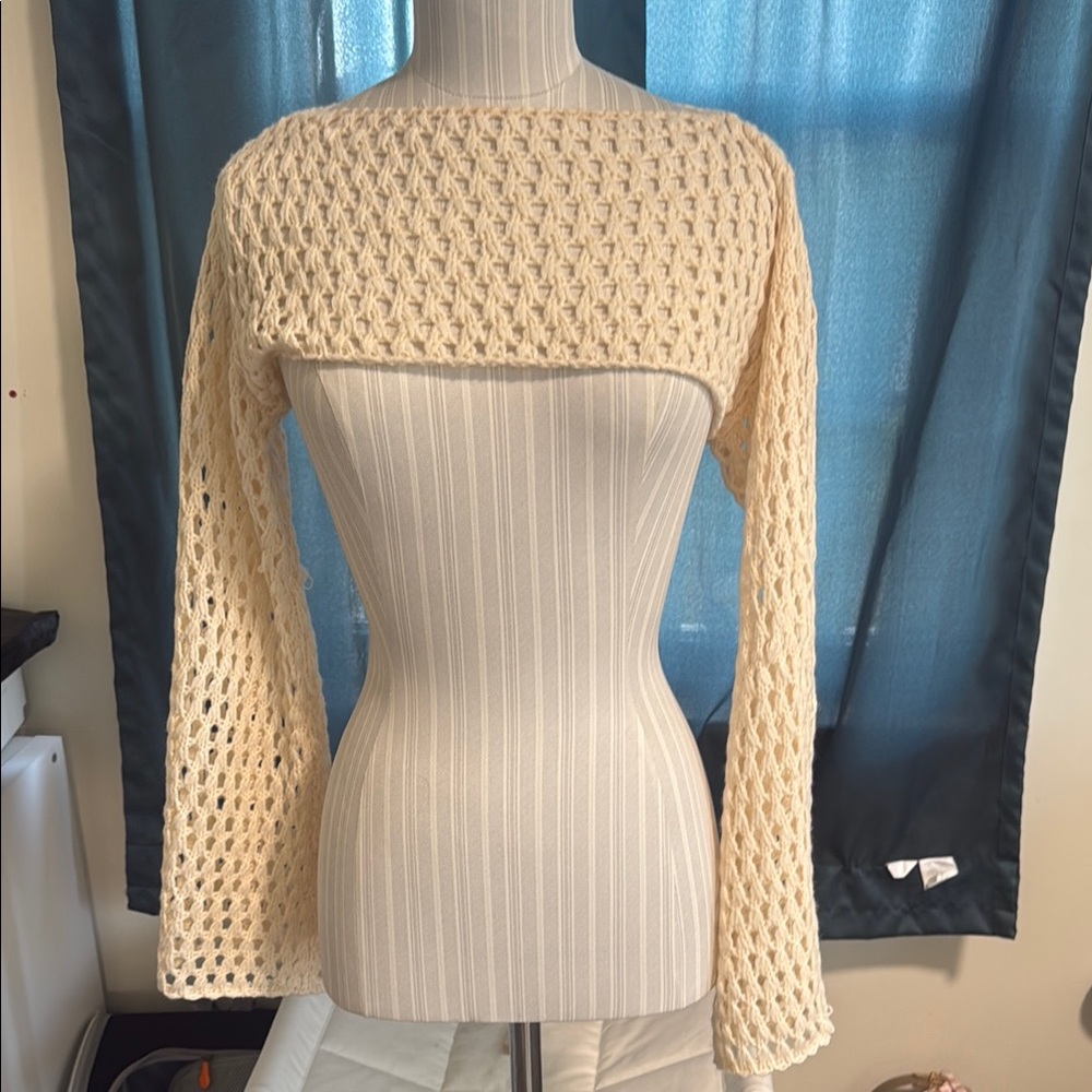 Urban Outfitters Cream Crochet Sweater